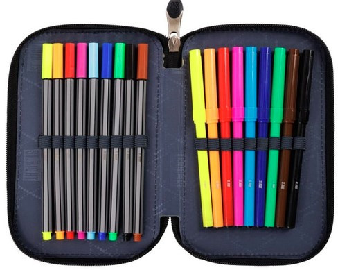 Piórnik potrójny z wyposażeniem Stright PC-05 Neon Pad Majewski